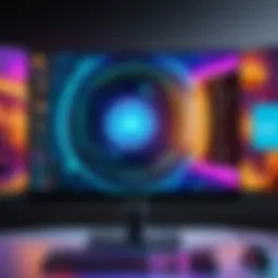 High-resolution gaming monitor display