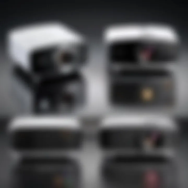 Comparison chart of different digital projector models