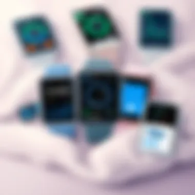 Variety of Sleep-Tracking App Interfaces Illustration of various sleep-tracking app interfaces.