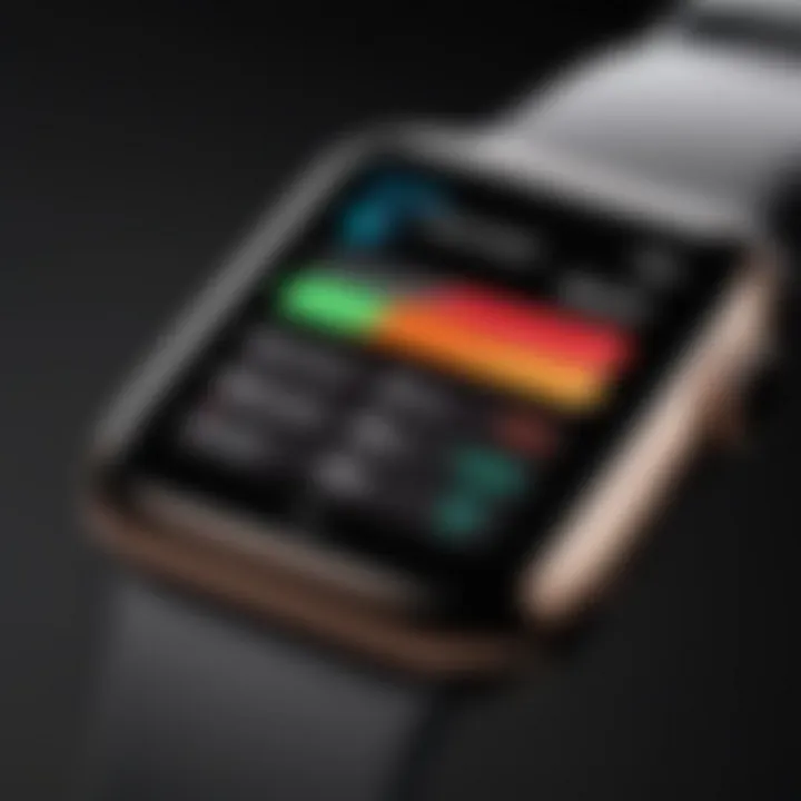 Close-up view of Apple Watch health tracking features highlighting its functionality.