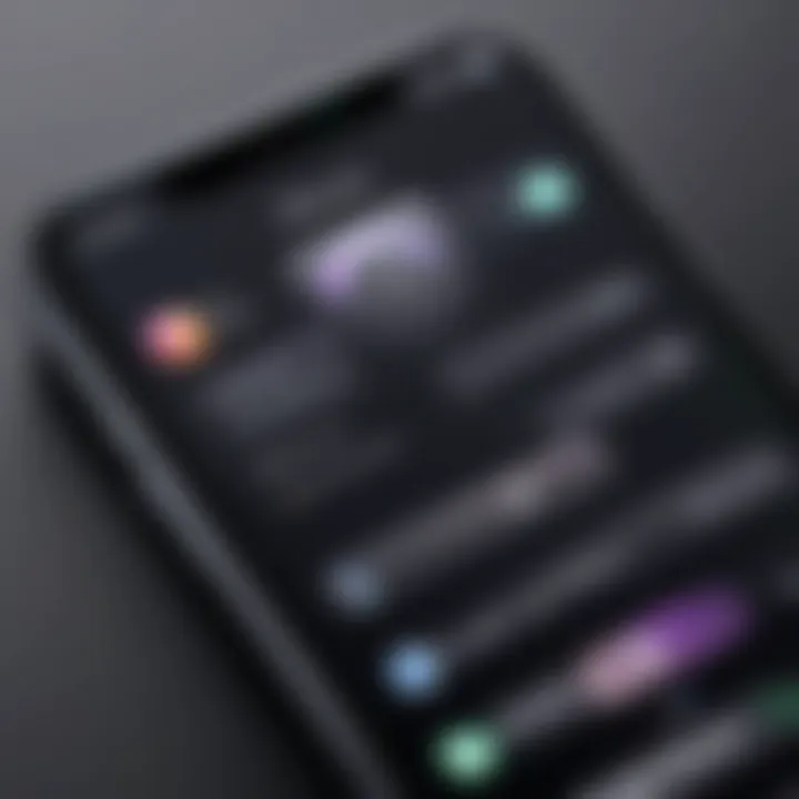 Detailed view of the new small iPhone's screen and interface