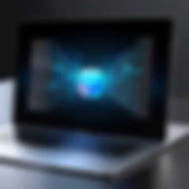 Futuristic MacBook with Touch Screen Illustration of a futuristic MacBook with a touch screen interface