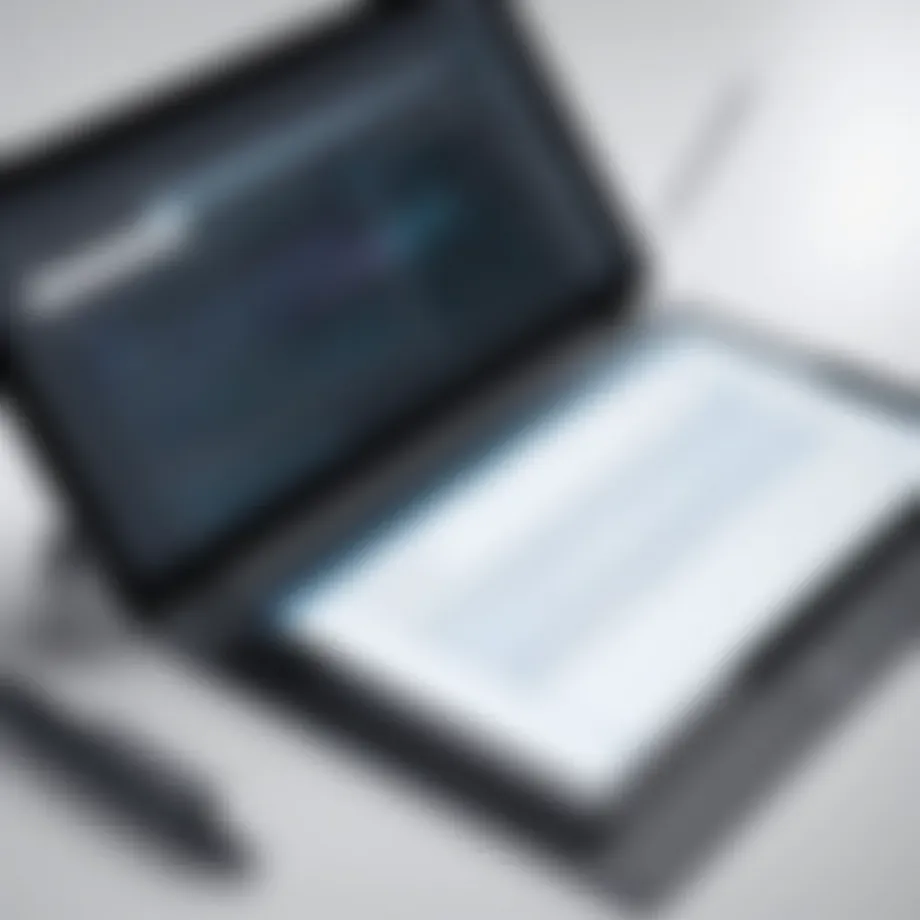 Dynamic digital notebook displaying stylus interaction
