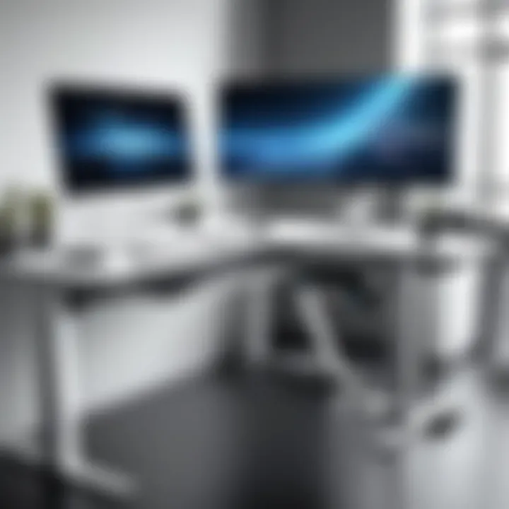 An IT professional working at an ergonomic standing desk