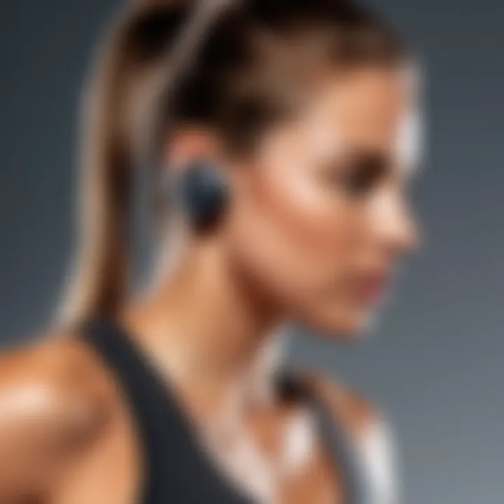 Wireless earbuds in use during a workout, highlighting their stability and fit