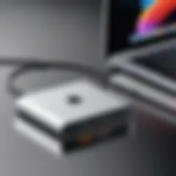 High-performance USB-C dock connected to MacBook Pro