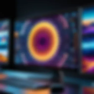 Advanced Display Technologies A vibrant display of advanced display technologies like OLED and 4K screens.