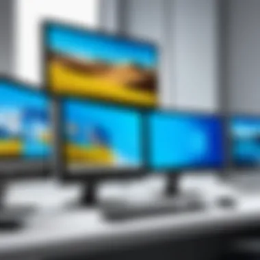 Diverse types of Windows desktop monitors showcasing various designs and features.