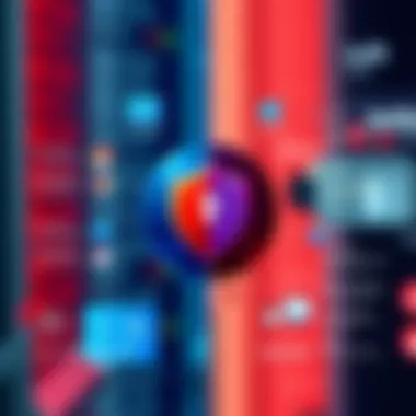 Diagram illustrating the comparison of free antivirus software features versus paid solutions