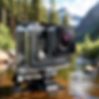GoPro Camera in Action: Outdoor Settings GoPro camera in various outdoor settings
