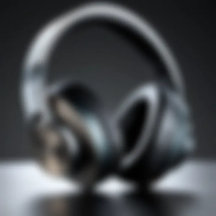 Close-up of headphones illustrating sound quality features.