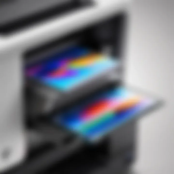 Close-up of HP LED printer technology