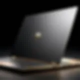 Close-up of the HP Spectre laptop showcasing its sleek design and high-quality finish