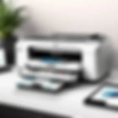 HP wireless printer showcasing sleek design and modern aesthetics