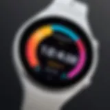 Close-up of the Huawei Fit Tracker display showcasing its interface