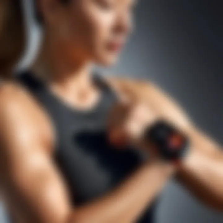 User engaging with the Huawei Fit Tracker during a workout session