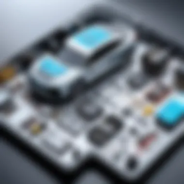 Components of a Hydrogen Powered Car Kit Detailed components of a hydrogen car kit laid out for analysis.