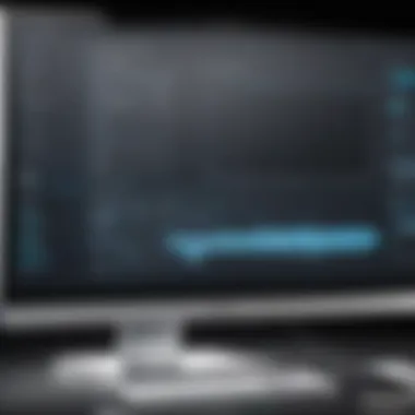A side view of a large monitor demonstrating its technical specifications and features.