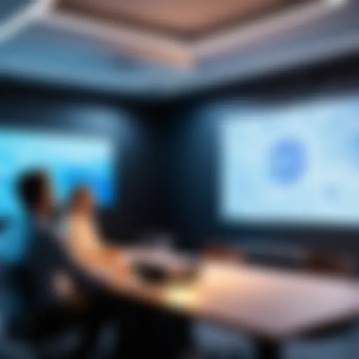 IT professionals utilizing projectors in a collaborative environment