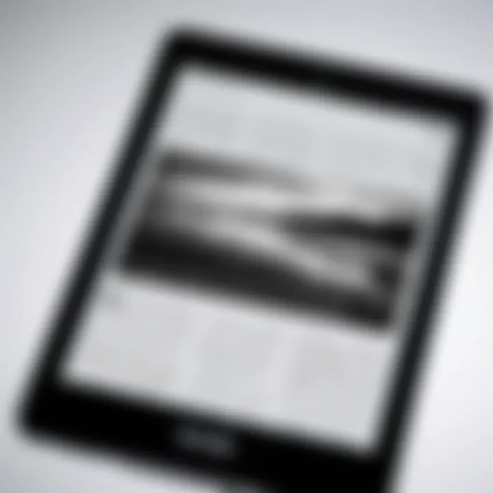 Close-up of Kindle Paperwhite display highlighting its clarity and contrast.