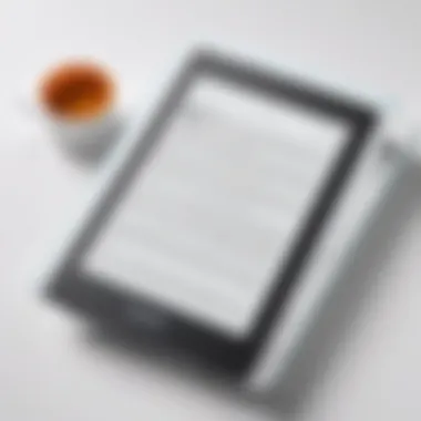 Kindle Paperwhite in a professional setting, demonstrating its usability.