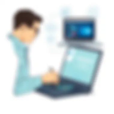 User examining laptop components