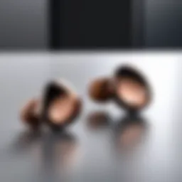 Elegant design of LG Tone earbuds showcased against a modern backdrop