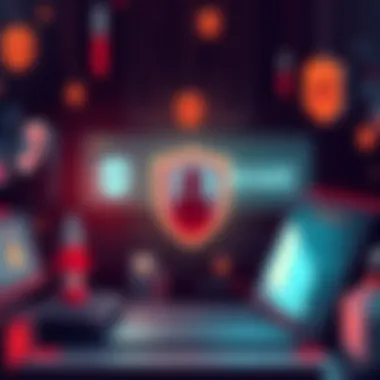 Visual representation of malware threats that free antivirus software can protect against