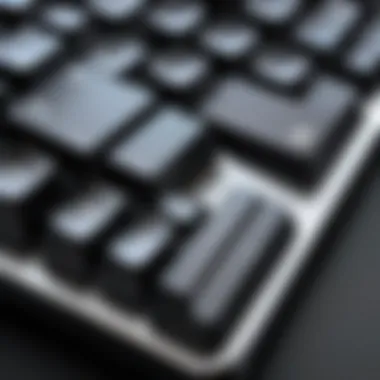 Side view of a TKL gaming keyboard highlighting its compact design.