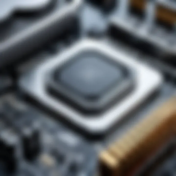 Close-up of a hardware sensor installed on a CPU