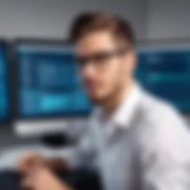 Reviewing Software Licenses An IT professional reviewing software licenses