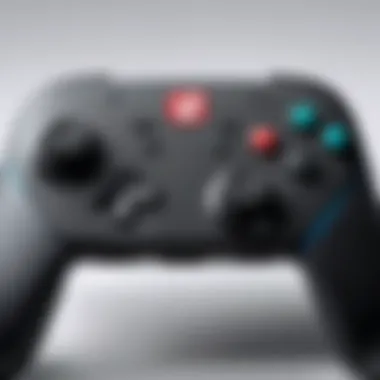 Close-up view of the Nintendo Switch Pro Controller showcasing paddle integration