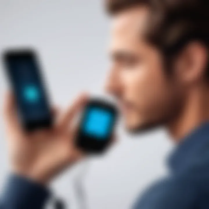 User interacting with Ooma Handset, highlighting ease of use