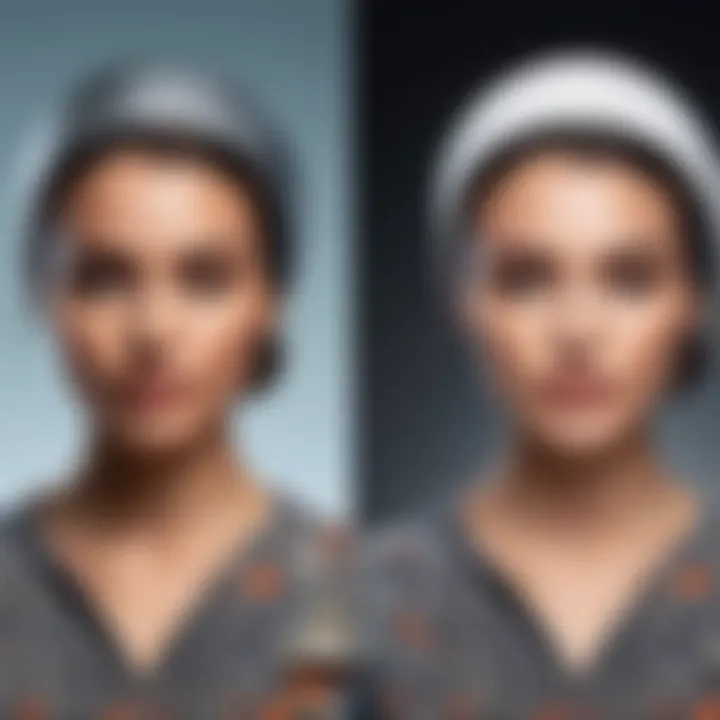 Before and after image showcasing filter effects