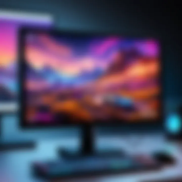 A portable video game monitor showcasing vibrant graphics in a gaming setup