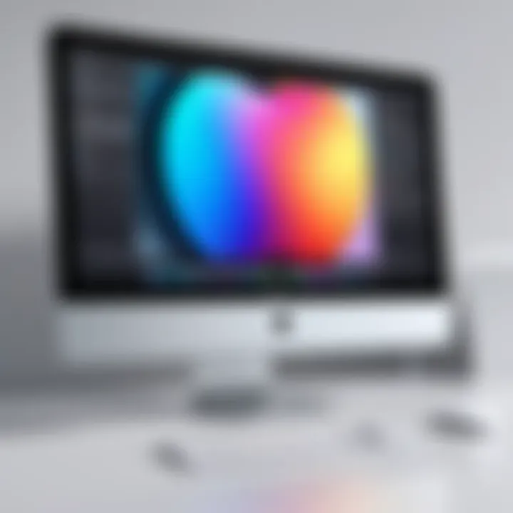 Detailed view of Apple iMac specifications on screen