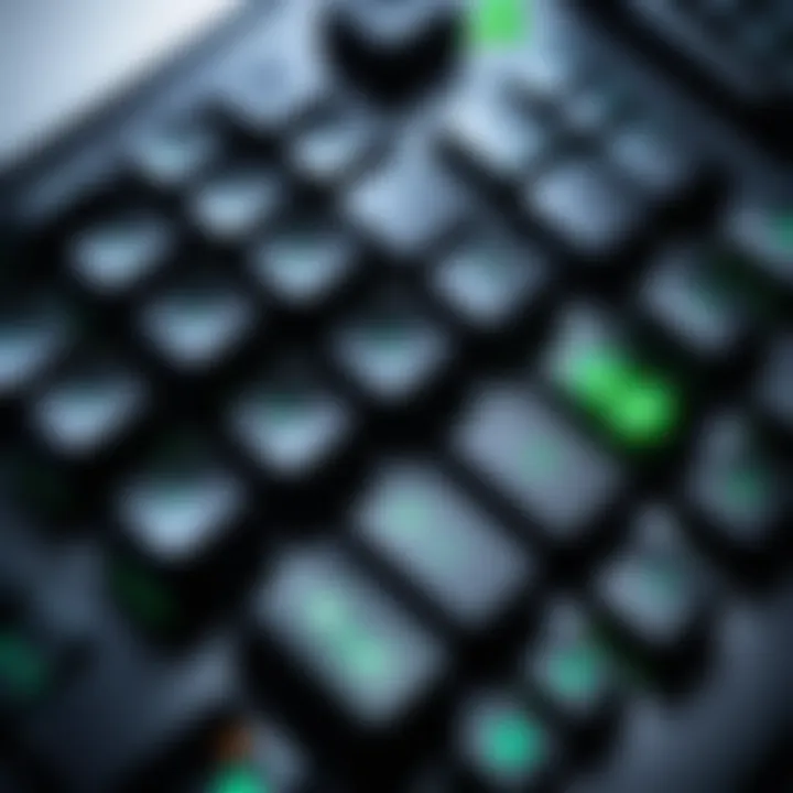 Close-up of Razer Tartarus Pro keypad showcasing programmable keys