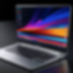 High-resolution display of a Samsung laptop showcasing vibrant graphics and sharp details.