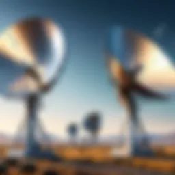 Satellite dishes connecting to high-speed internet