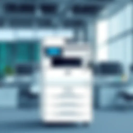 High-performance copy machine in a modern office setting