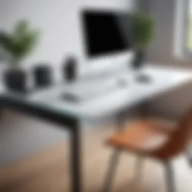 Stylish Workspace Tables Stylish small tables enhancing workspace aesthetics.