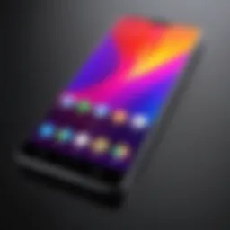 A sleek smartphone showcasing its vibrant display and modern design