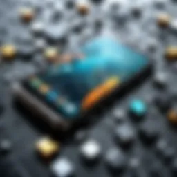 Close-up of advanced materials used in shatter-proof cell phones