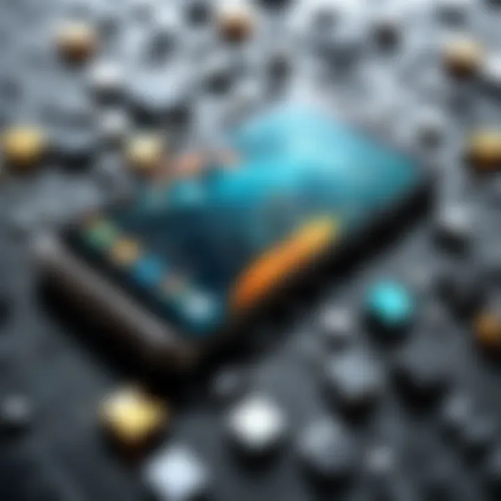Close-up of advanced materials used in shatter-proof cell phones