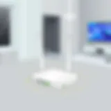 Wireless router positioned for optimal signal distribution