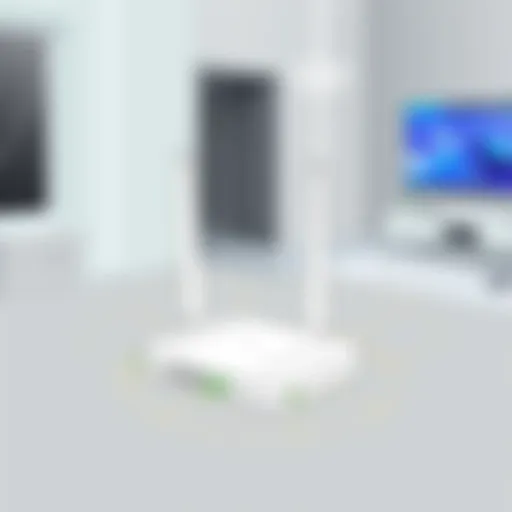 Wireless router positioned for optimal signal distribution