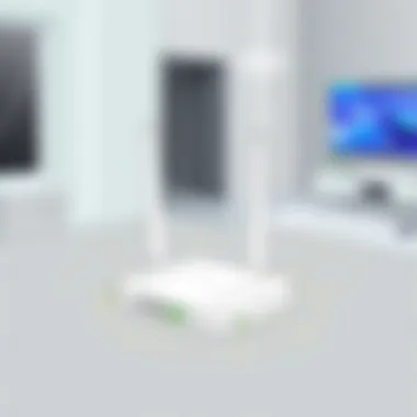 Optimal Router Positioning Wireless router positioned for optimal signal distribution