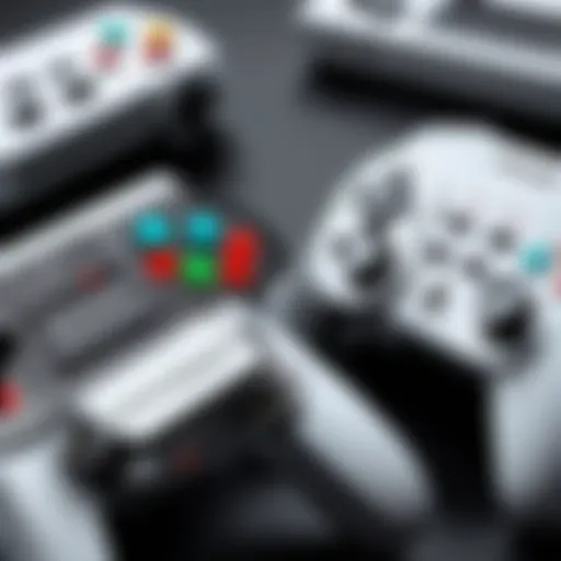 Early video game controllers showcasing retro design