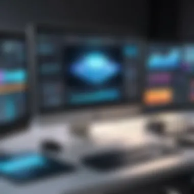 Comprehensive Multimedia Production Environment A multimedia production setup featuring multiple creative software applications