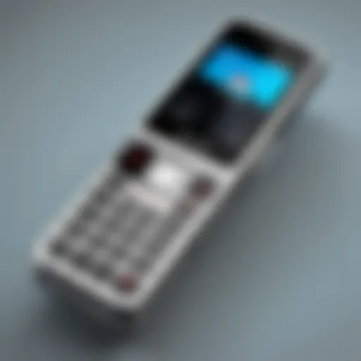 Vintage Motorola flip phone showcasing its classic design.